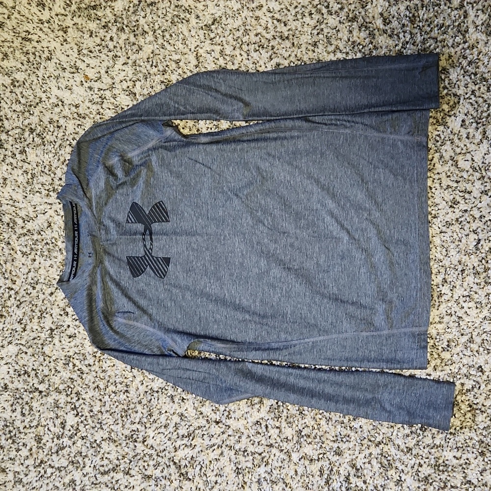 Boys UA fitted heat gear long sleeve